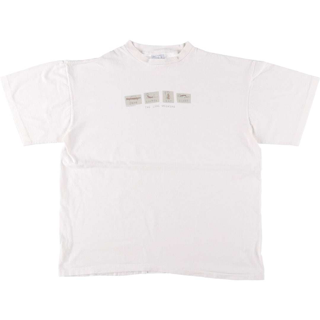 Vintage 90'S "BE AS YOU ARE" printed T-shirt, Made in USA, Men's XL cotton white type Vintage Second Hand