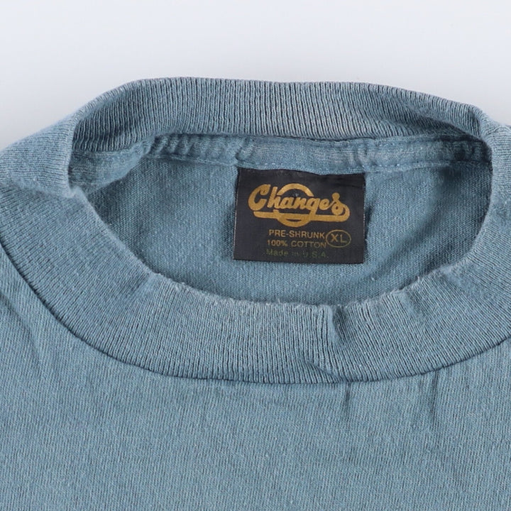 Vintage 90'S CHANGES Parody Print T-Shirt, Made in USA, Men's XL cotton blue type Vintage Second Hand