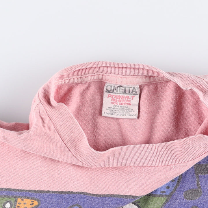 Vintage 90'S Oneita New Orleans Print T-Shirt, Made in USA, Men's XL cotton pink type Vintage Second Hand