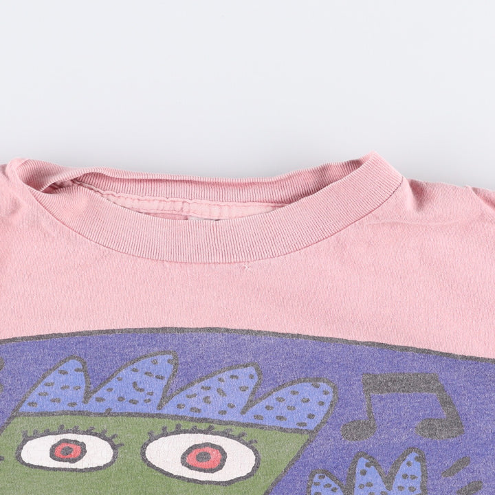 Vintage 90'S Oneita New Orleans Print T-Shirt, Made in USA, Men's XL cotton pink type Vintage Second Hand