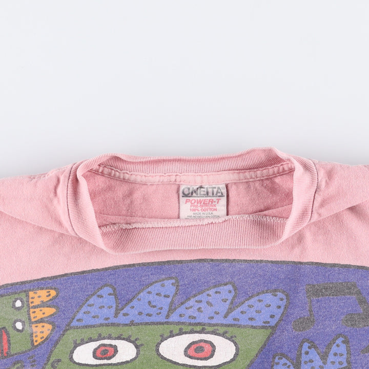 Vintage 90'S Oneita New Orleans Print T-Shirt, Made in USA, Men's XL cotton pink type Vintage Second Hand