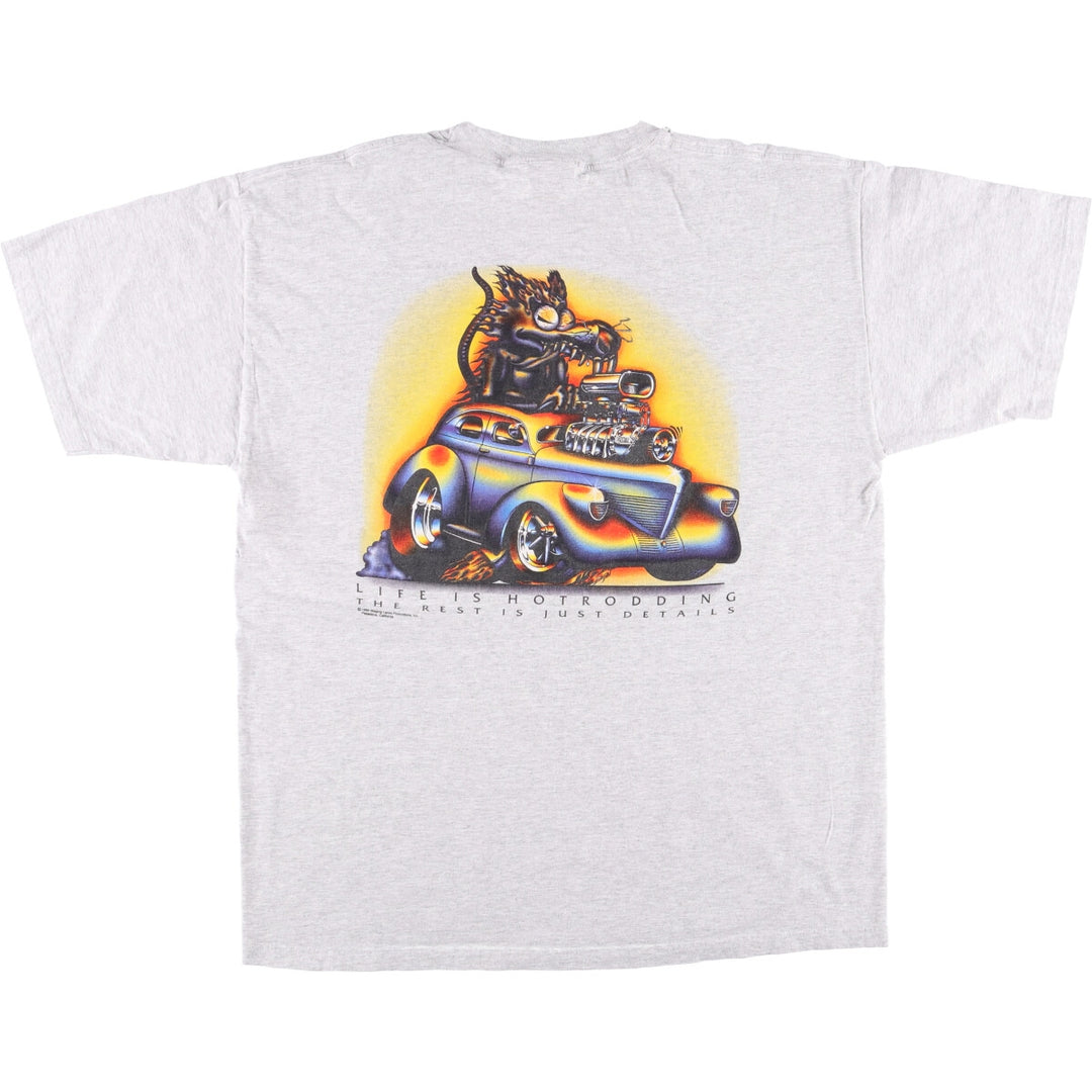 Vintage 90'S STAGING LANE printed T-shirt, men's size XL unclear gray type Vintage Second Hand