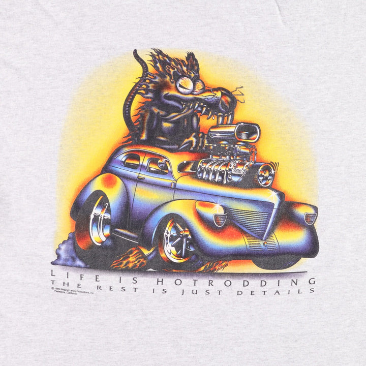 Vintage 90'S STAGING LANE printed T-shirt, men's size XL unclear gray type Vintage Second Hand