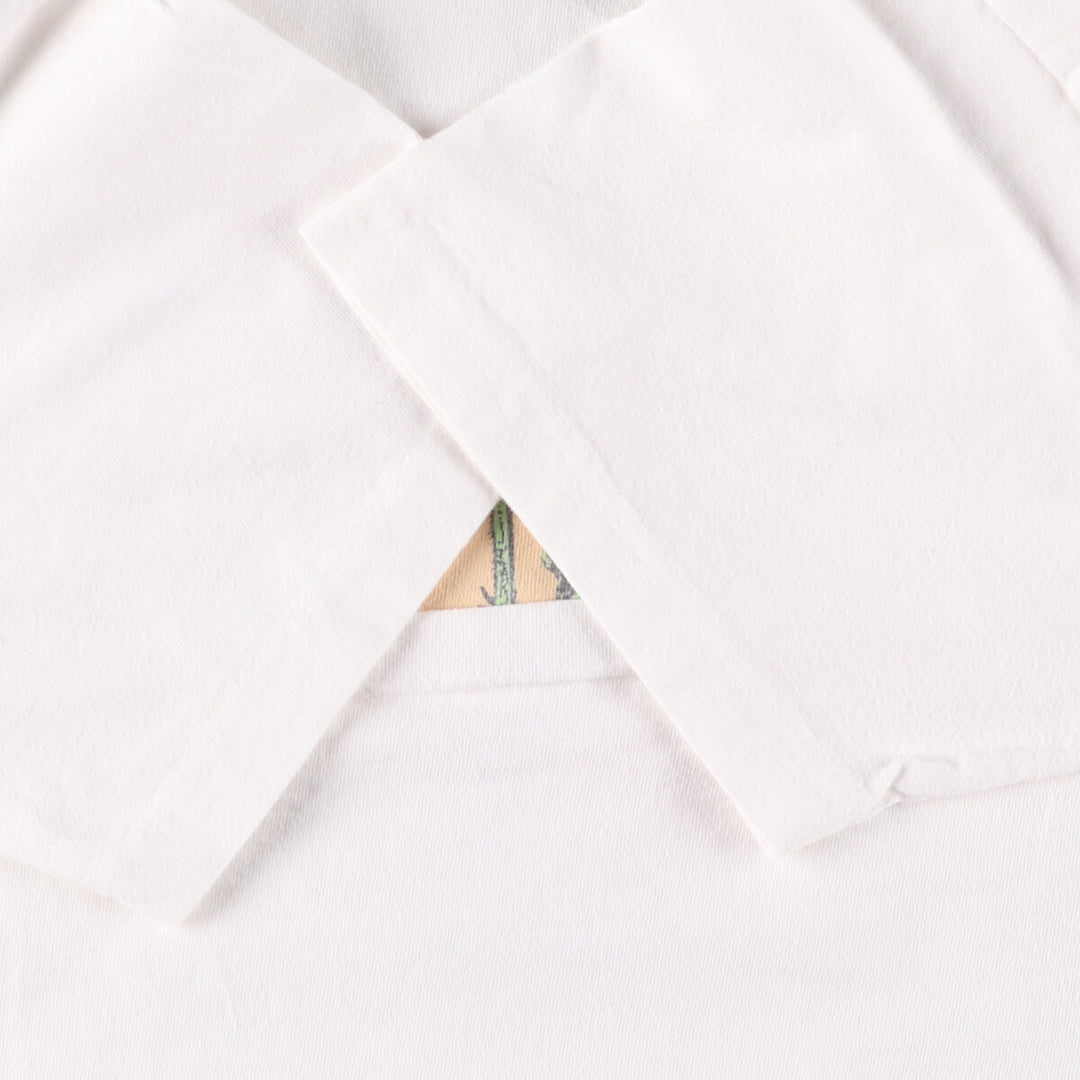 WOOLRICH Floral Print Short Sleeve T-Shirt, Made in USA, Men's Size L cotton white type Vintage Second Hand