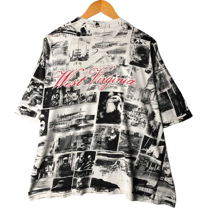 Vintage 90'S All-Over Print Photo T-Shirt, Men's XL unclear white type Vintage Second Hand