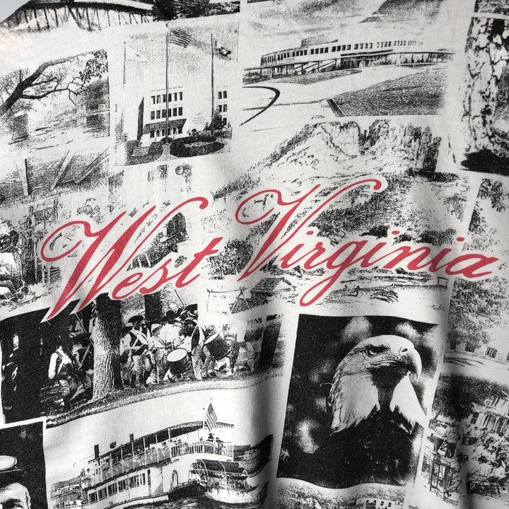 Vintage 90'S All-Over Print Photo T-Shirt, Men's XL unclear white type Vintage Second Hand