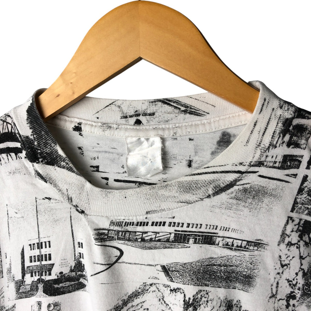 Vintage 90'S All-Over Print Photo T-Shirt, Men's XL unclear white type Vintage Second Hand