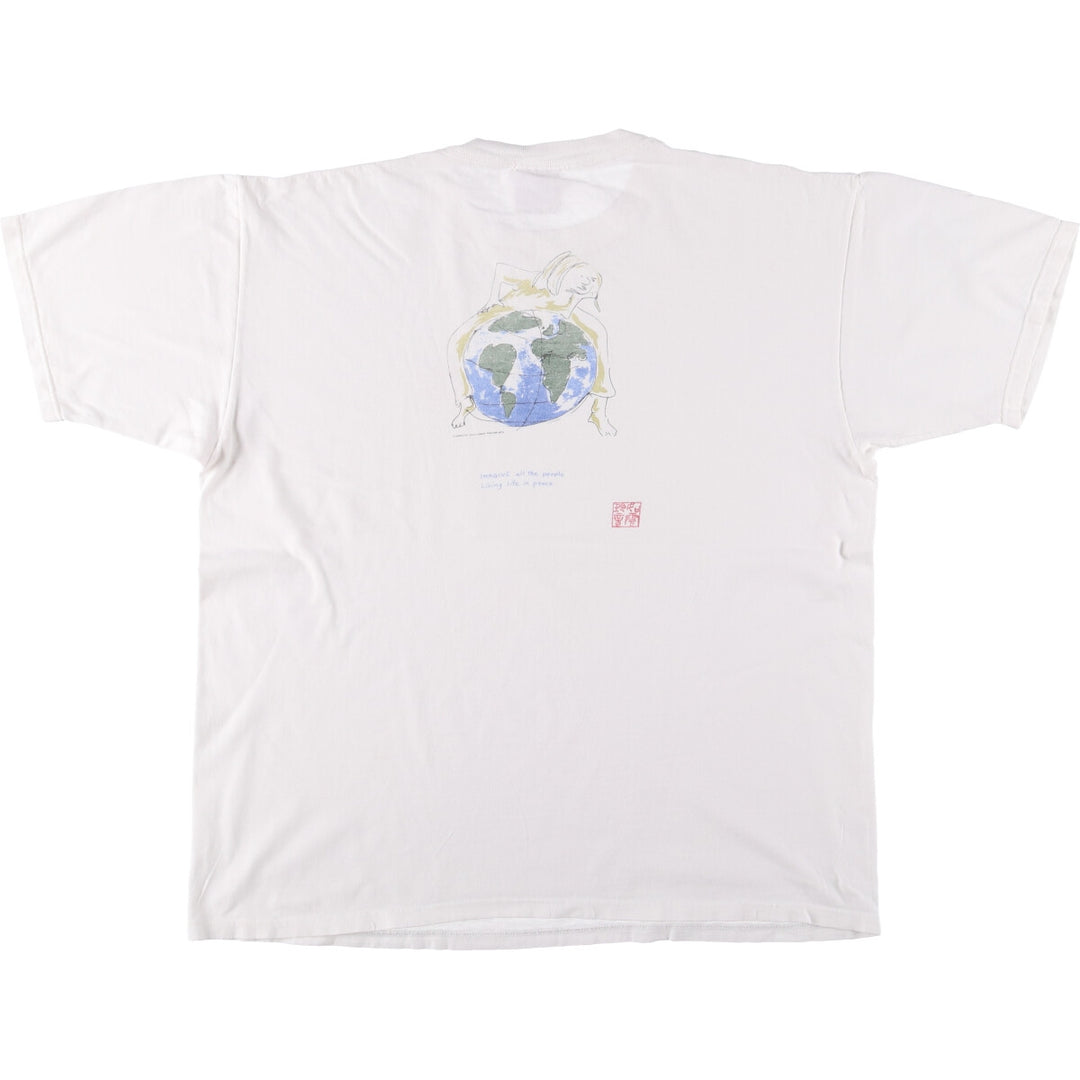ONEITA John Lennon Band T-Shirt, Men's XL cotton white type Vintage Second Hand