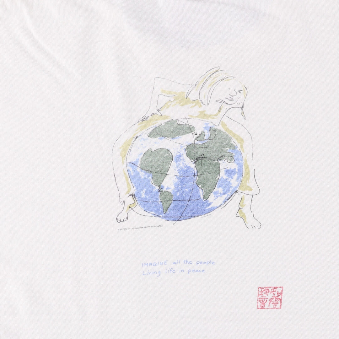 ONEITA John Lennon Band T-Shirt, Men's XL cotton white type Vintage Second Hand