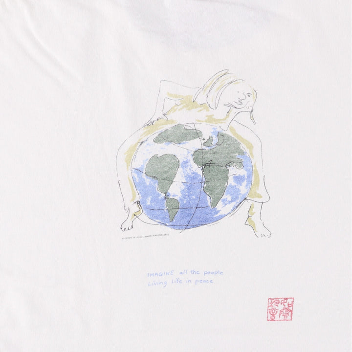 ONEITA John Lennon Band T-Shirt, Men's XL cotton white type Vintage Second Hand