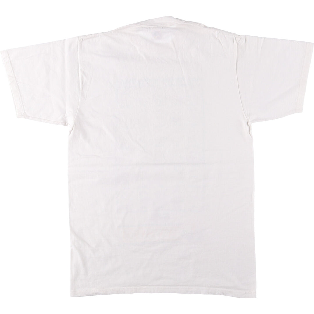 90'S Jerzees Printed T-shirt Made in USA Men's L Size Vintage cotton white type Vintage Second Hand