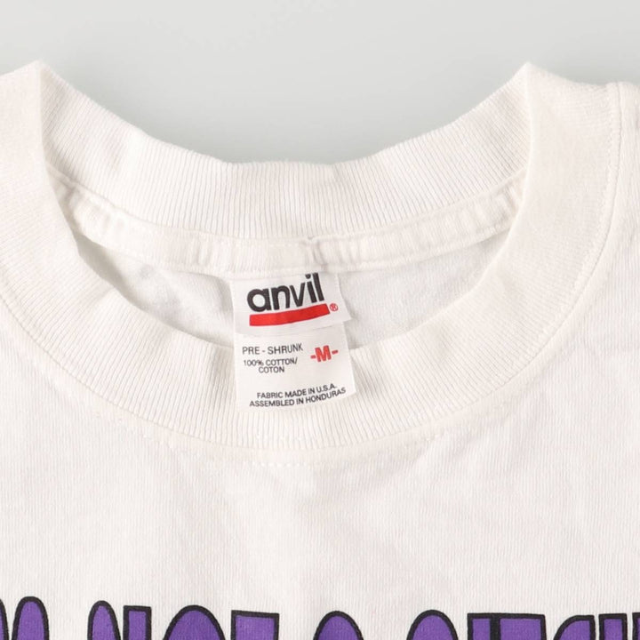90s-00'S Anvil Message Print T-Shirt, Men's Size M cotton white type Vintage Second Hand
