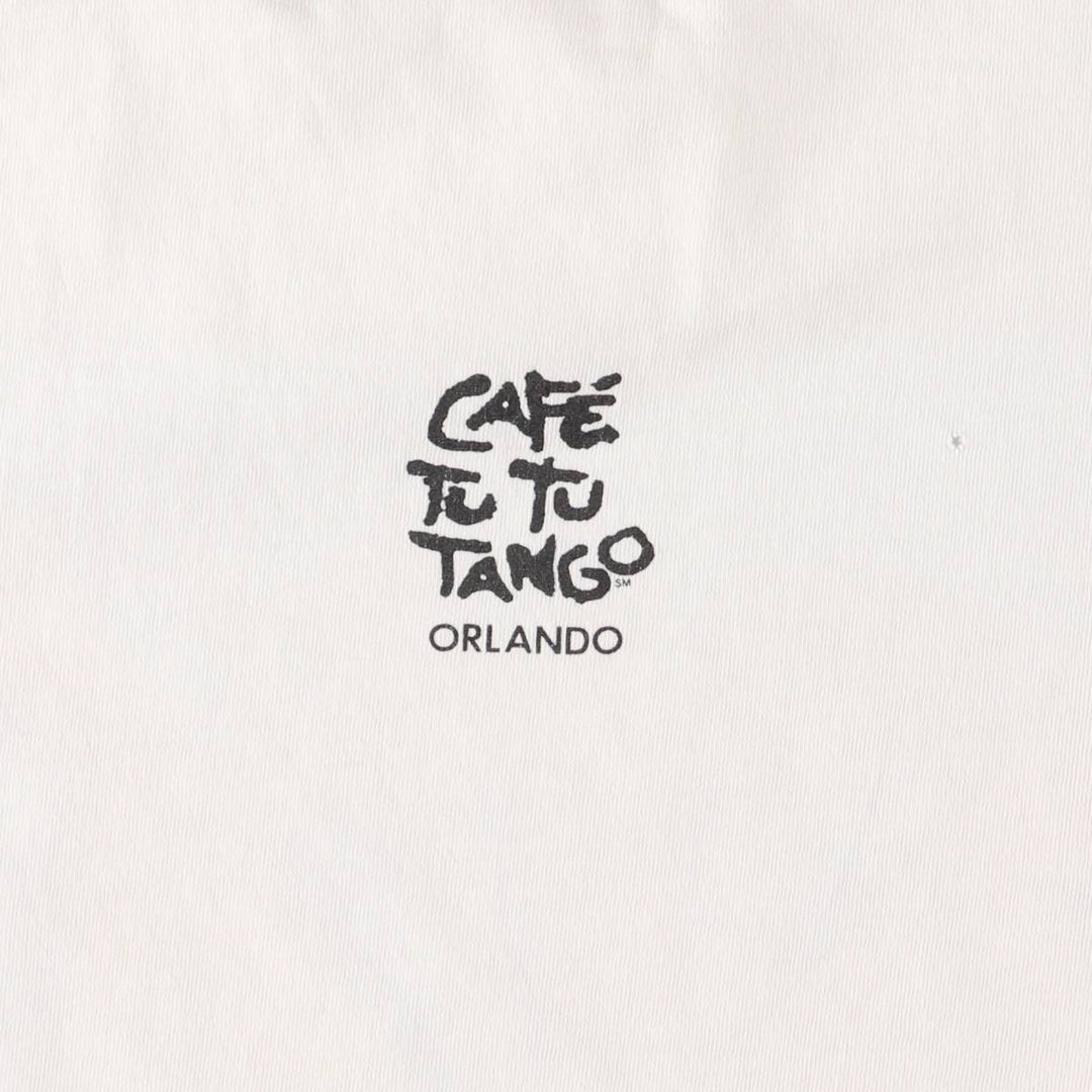 Vintage 90'S CAFE TU TU TANGO advertising T-shirt, size M, men's unclear white type Vintage Second Hand