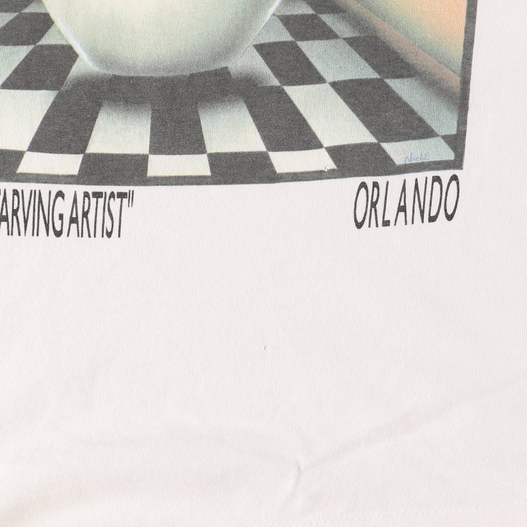 Vintage 90'S CAFE TU TU TANGO advertising T-shirt, size M, men's unclear white type Vintage Second Hand