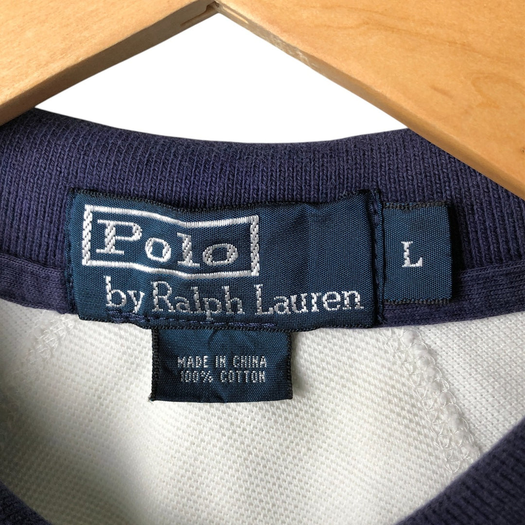 Ralph Lauren POLO by Ralph Lauren short sleeve polo shirt, men's size L cotton white type Vintage Second Hand