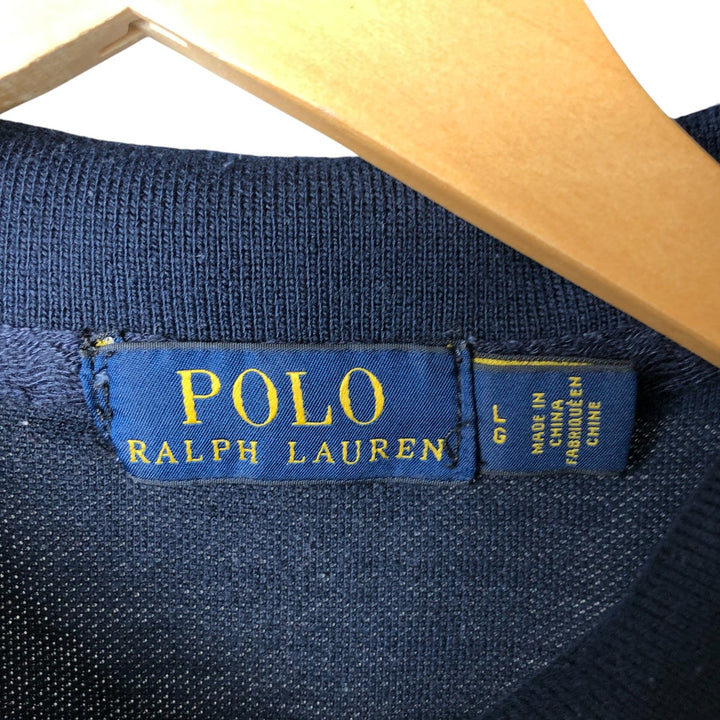 Ralph Lauren POLO RALPH LAUREN short sleeve polo shirt men's size L cotton navy blue type Vintage Second Hand