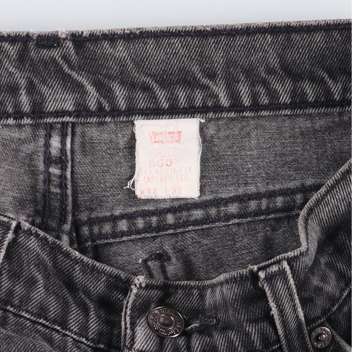 90'S Levi's 550 Relaxed Fit Tapered Leg Orange Tab Black Denim Tapered Denim Pants Men's W34 unclear black type Vintage Second Hand