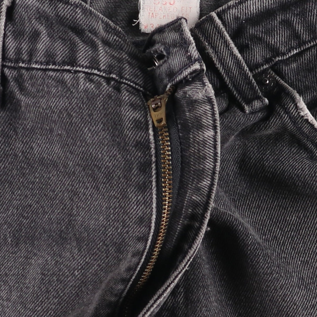 90'S Levi's 550 Relaxed Fit Tapered Leg Orange Tab Black Denim Tapered Denim Pants Men's W34 unclear black type Vintage Second Hand