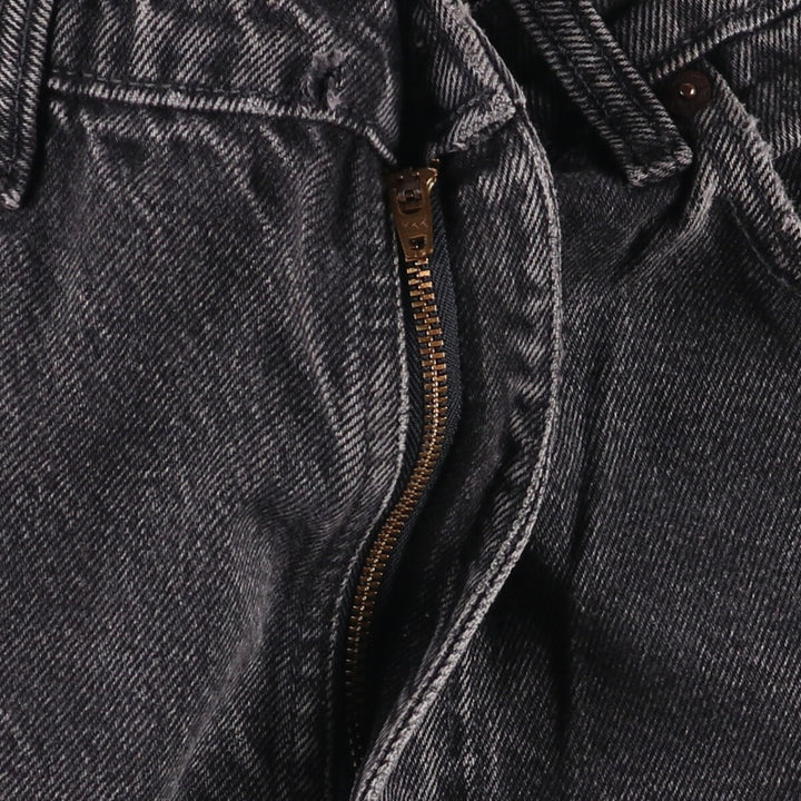 90s-00'S Levi's 550 Relaxed Fit Tapered Leg Tapered Denim Pants with Orange Tabs and Black Denim, Made in Canada cotton black type Vintage Second Hand