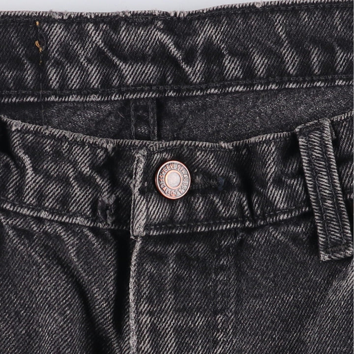 90s-00'S Levi's 550 Relaxed Fit Tapered Leg Tapered Denim Pants with Orange Tabs and Black Denim, Made in Canada cotton black type Vintage Second Hand