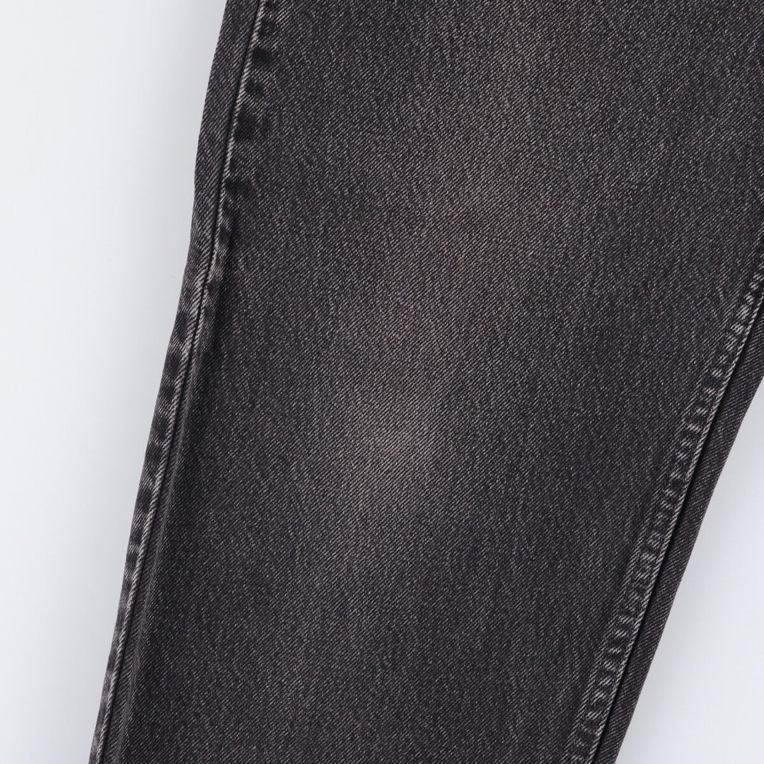 90s-00'S Levi's 550 Relaxed Fit Tapered Leg Tapered Denim Pants with Orange Tabs and Black Denim, Made in Canada cotton black type Vintage Second Hand