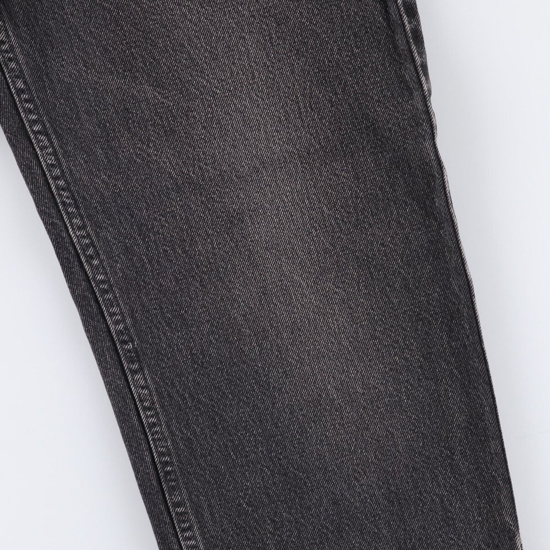 90s-00'S Levi's 550 Relaxed Fit Tapered Leg Tapered Denim Pants with Orange Tabs and Black Denim, Made in Canada cotton black type Vintage Second Hand