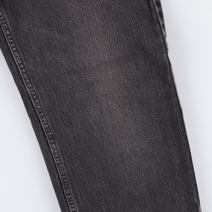90s-00'S Levi's 550 Relaxed Fit Tapered Leg Tapered Denim Pants with Orange Tabs and Black Denim, Made in Canada cotton black type Vintage Second Hand