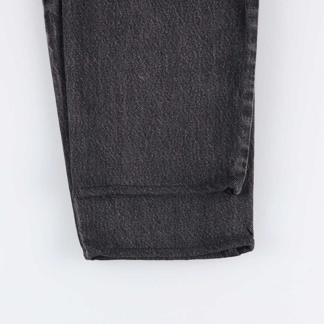 90s-00'S Levi's 550 Relaxed Fit Tapered Leg Tapered Denim Pants with Orange Tabs and Black Denim, Made in Canada cotton black type Vintage Second Hand