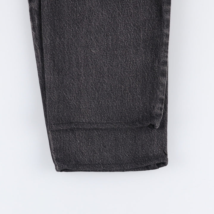 90s-00'S Levi's 550 Relaxed Fit Tapered Leg Tapered Denim Pants with Orange Tabs and Black Denim, Made in Canada cotton black type Vintage Second Hand