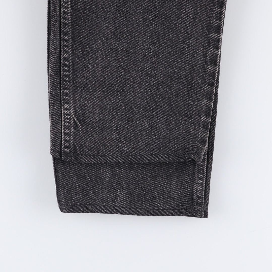 90s-00'S Levi's 550 Relaxed Fit Tapered Leg Tapered Denim Pants with Orange Tabs and Black Denim, Made in Canada cotton black type Vintage Second Hand