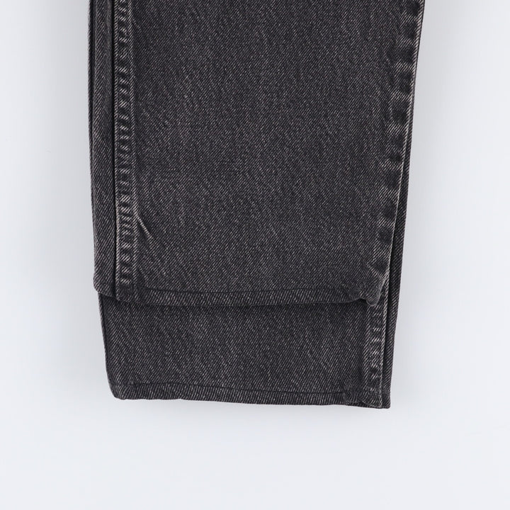 90s-00'S Levi's 550 Relaxed Fit Tapered Leg Tapered Denim Pants with Orange Tabs and Black Denim, Made in Canada cotton black type Vintage Second Hand