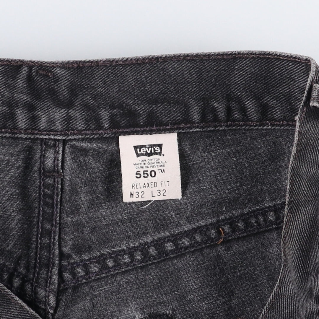 2000'S Levi's 550 Relaxed Fit Tapered Denim Pants, Black, Men's, Size W30 cotton black type Vintage Second Hand