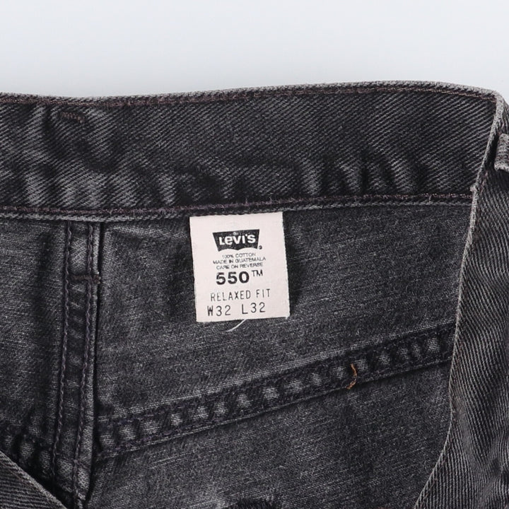2000'S Levi's 550 Relaxed Fit Tapered Denim Pants, Black, Men's, Size W30 cotton black type Vintage Second Hand
