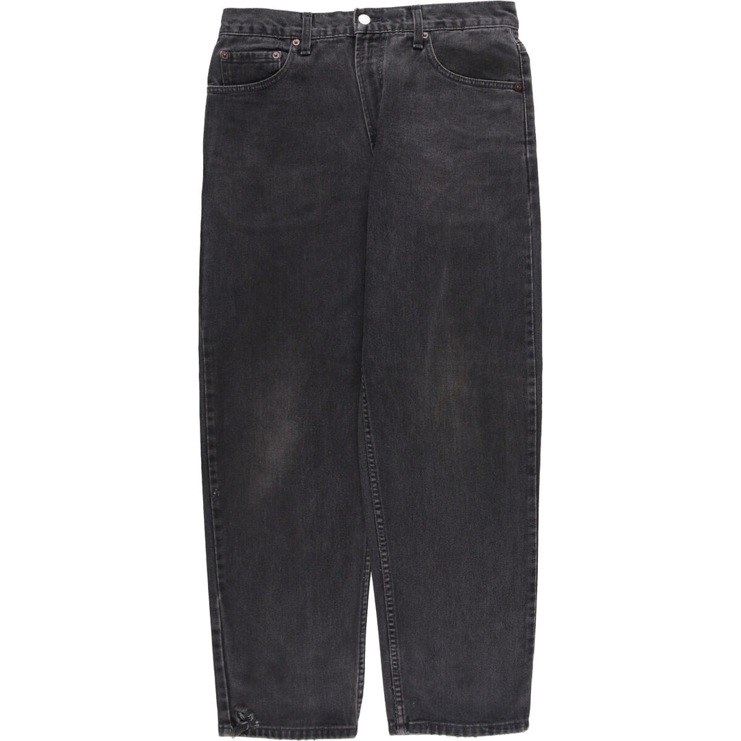 90s-00'S Levi's 550 Relaxed Fit Tapered Leg Coupe Relax Black Denim Tapered Denim Pants Made in Canada cotton black type Vintage Second Hand