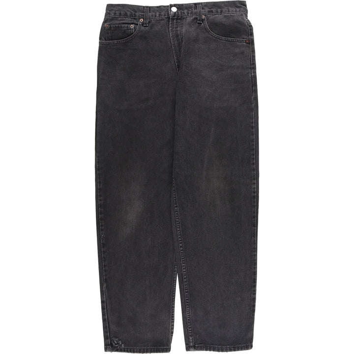 90s-00'S Levi's 550 Relaxed Fit Tapered Leg Coupe Relax Black Denim Tapered Denim Pants Made in Canada cotton black type Vintage Second Hand