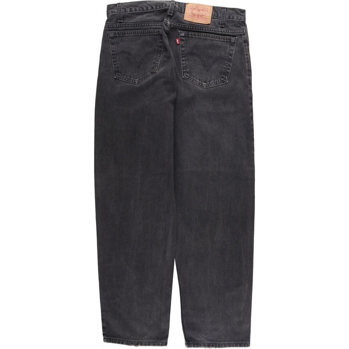 90s-00'S Levi's 550 Relaxed Fit Tapered Leg Coupe Relax Black Denim Tapered Denim Pants Made in Canada cotton black type Vintage Second Hand