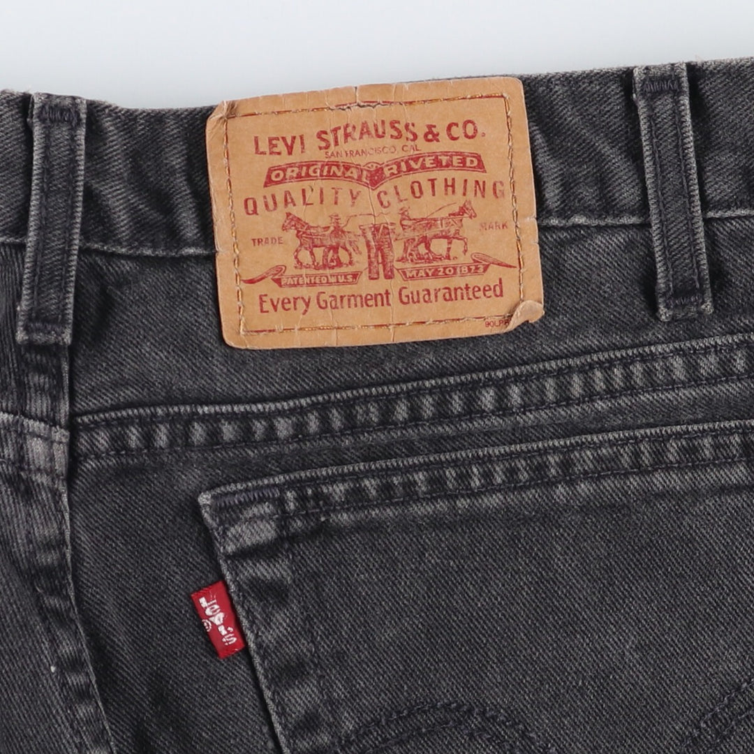 90s-00'S Levi's 550 Relaxed Fit Tapered Leg Coupe Relax Black Denim Tapered Denim Pants Made in Canada cotton black type Vintage Second Hand