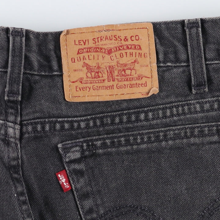 90s-00'S Levi's 550 Relaxed Fit Tapered Leg Coupe Relax Black Denim Tapered Denim Pants Made in Canada cotton black type Vintage Second Hand