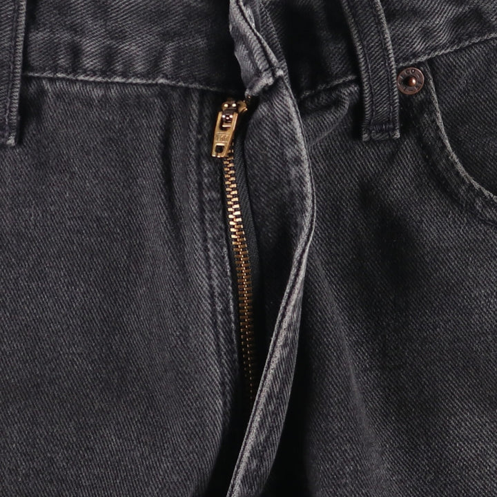 90s-00'S Levi's 550 Relaxed Fit Tapered Leg Coupe Relax Black Denim Tapered Denim Pants Made in Canada cotton black type Vintage Second Hand