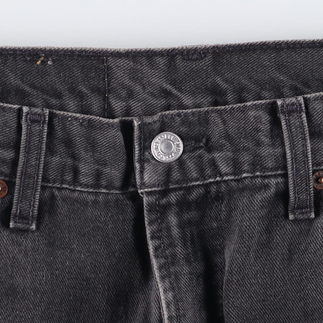 90s-00'S Levi's 550 Relaxed Fit Tapered Leg Coupe Relax Black Denim Tapered Denim Pants Made in Canada cotton black type Vintage Second Hand