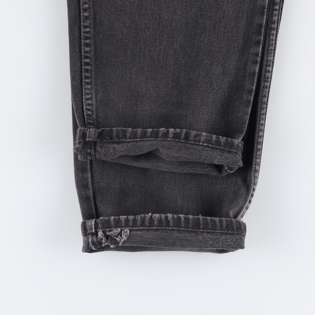 90s-00'S Levi's 550 Relaxed Fit Tapered Leg Coupe Relax Black Denim Tapered Denim Pants Made in Canada cotton black type Vintage Second Hand