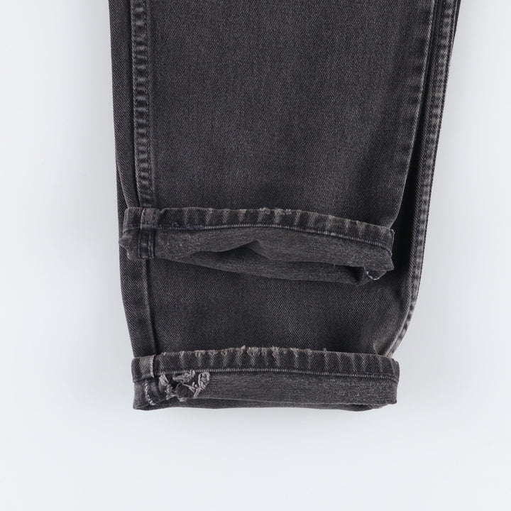 90s-00'S Levi's 550 Relaxed Fit Tapered Leg Coupe Relax Black Denim Tapered Denim Pants Made in Canada cotton black type Vintage Second Hand