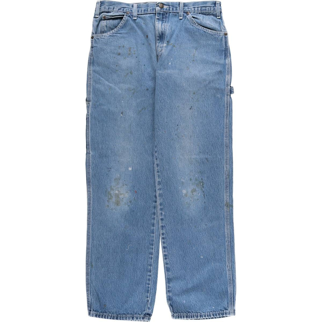 Dickies denim painter pants for men, equivalent to W33 cotton blue type Vintage Second Hand