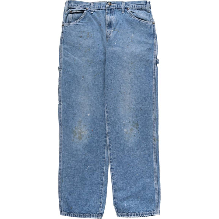 Dickies denim painter pants for men, equivalent to W33 cotton blue type Vintage Second Hand