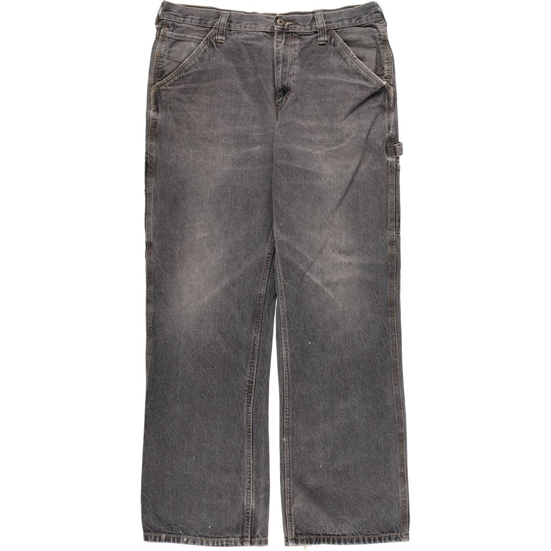 Faded Glory Men's Black Denim Painter Pants, Size W36 cotton black type Vintage Second Hand