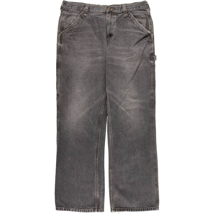 Faded Glory Men's Black Denim Painter Pants, Size W36 cotton black type Vintage Second Hand