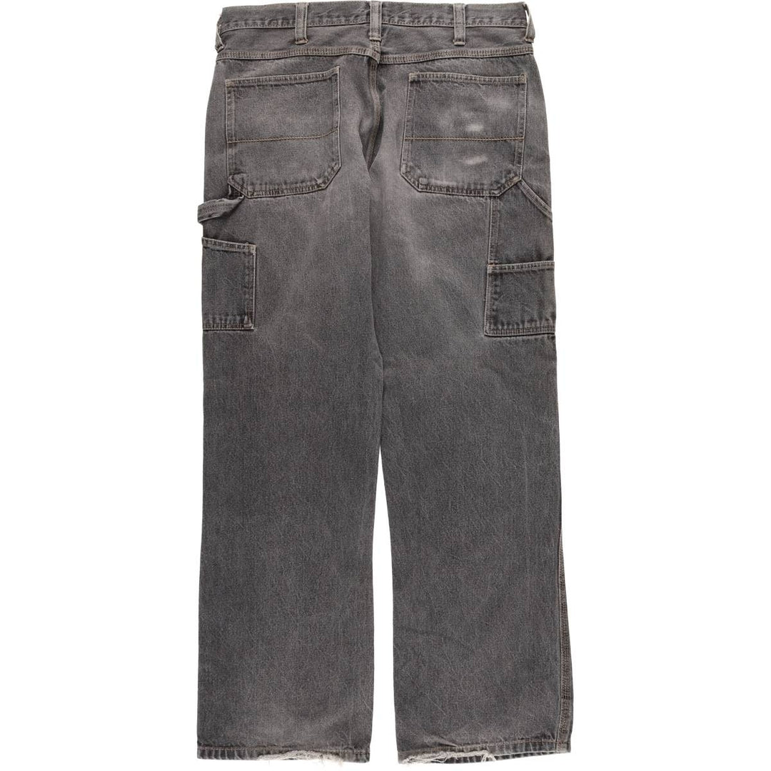 Faded Glory Men's Black Denim Painter Pants, Size W36 cotton black type Vintage Second Hand