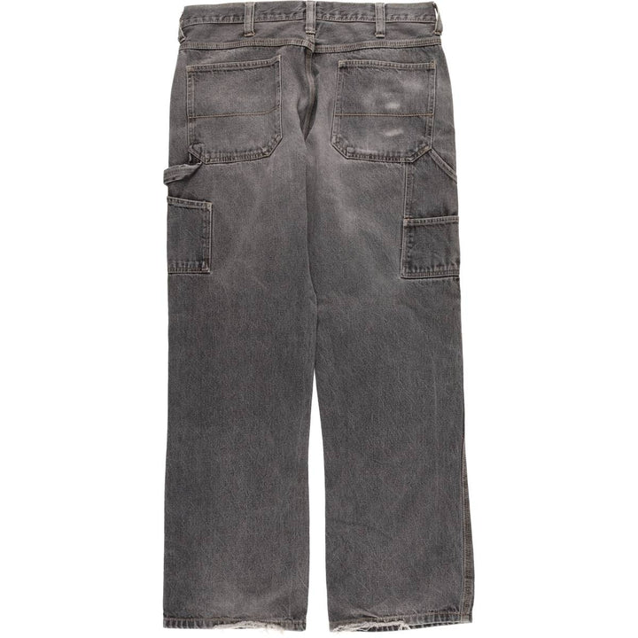 Faded Glory Men's Black Denim Painter Pants, Size W36 cotton black type Vintage Second Hand