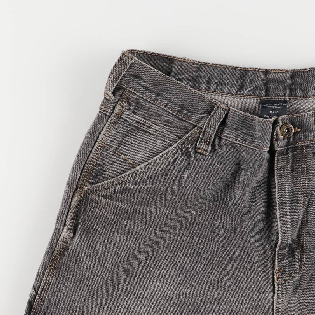 Faded Glory Men's Black Denim Painter Pants, Size W36 cotton black type Vintage Second Hand