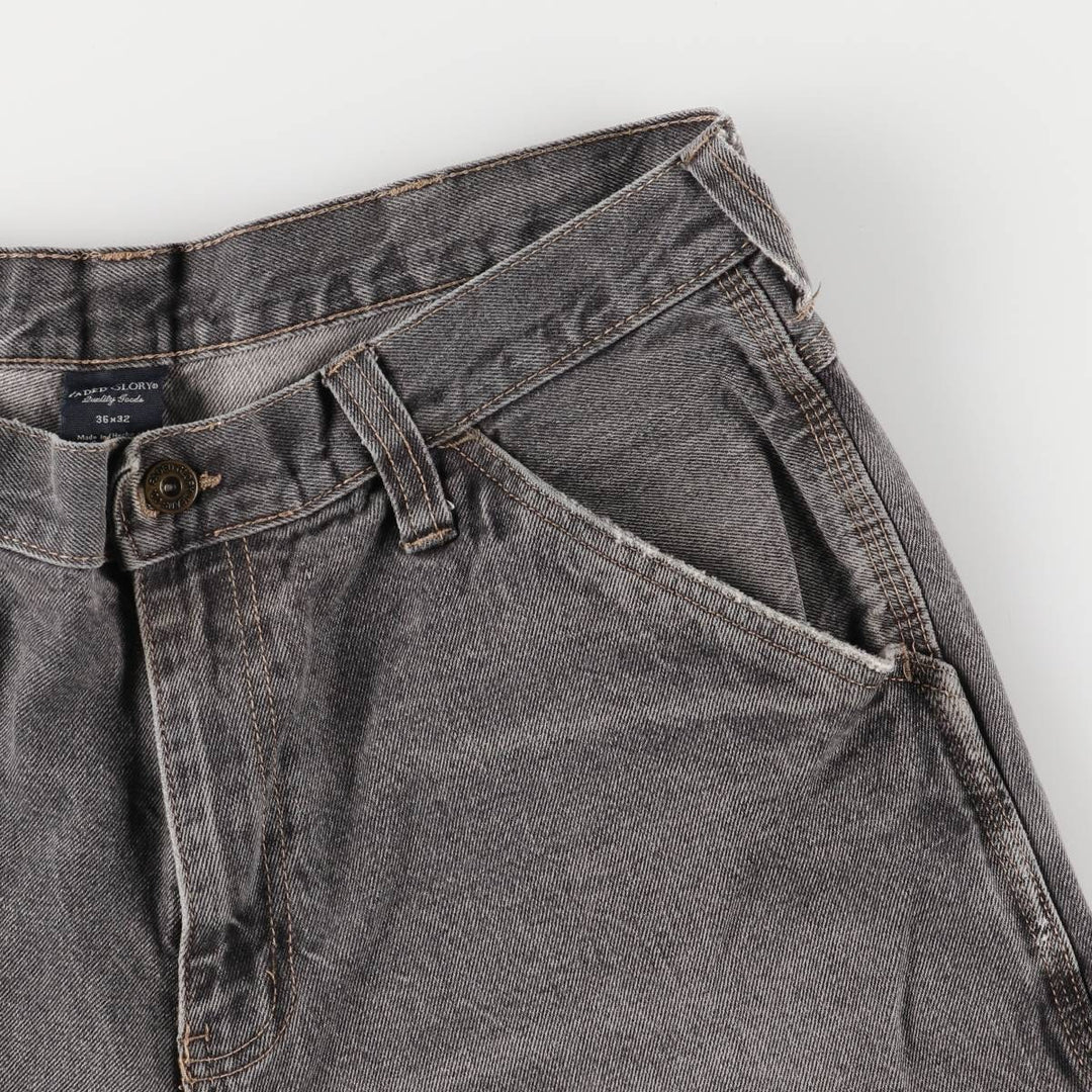 Faded Glory Men's Black Denim Painter Pants, Size W36 cotton black type Vintage Second Hand
